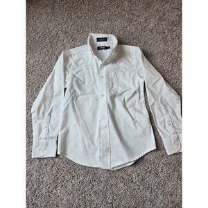 Izod boys long sleeve button-down white shirt size 8